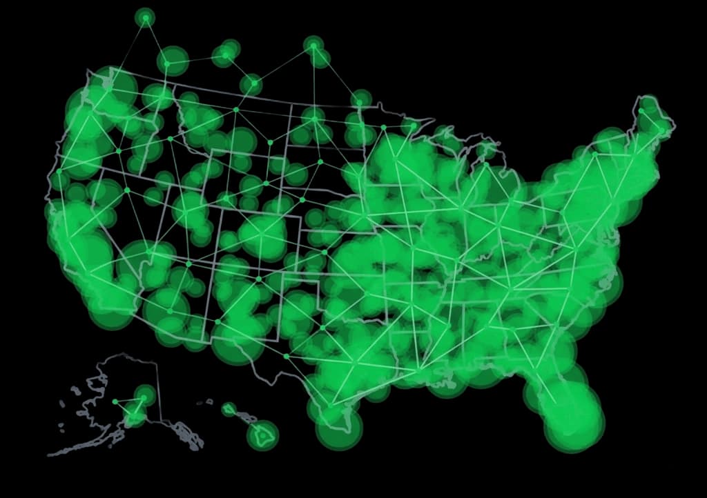 Farhand nationwide robot service coverage map